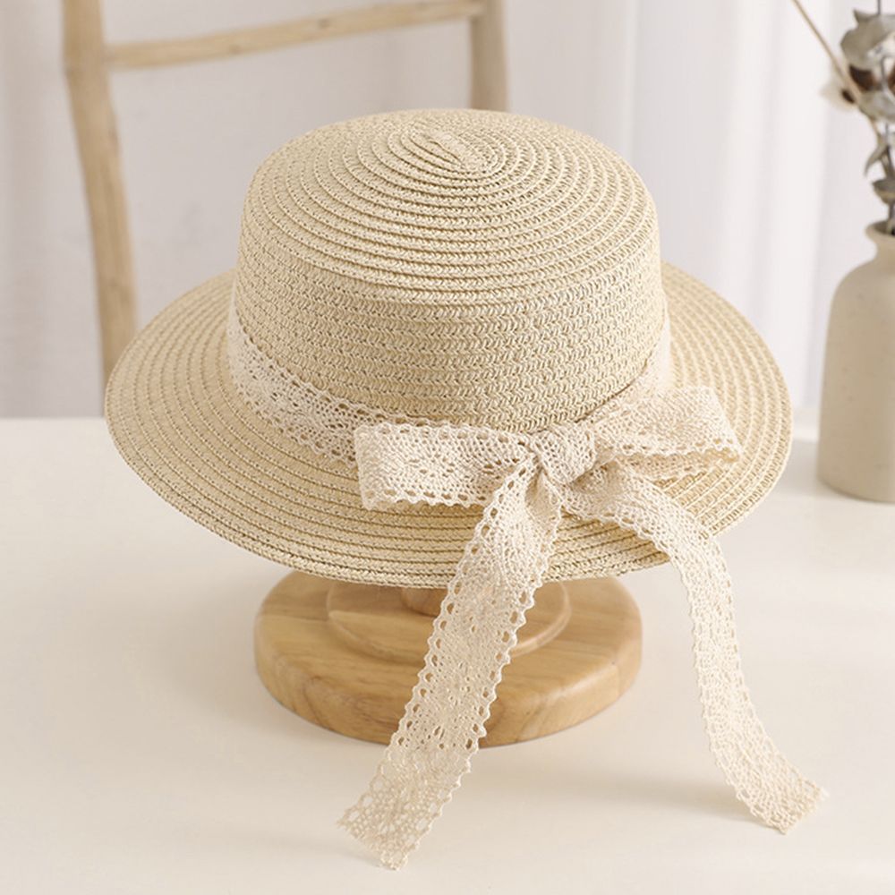 Toddler / Kid Lace Bow Decor Straw Hat