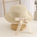 Toddler / Kid Lace Bow Decor Straw Hat  image 1