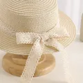 Toddler / Kid Lace Bow Decor Straw Hat  image 2
