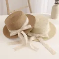 Toddler / Kid Lace Bow Decor Straw Hat  image 4