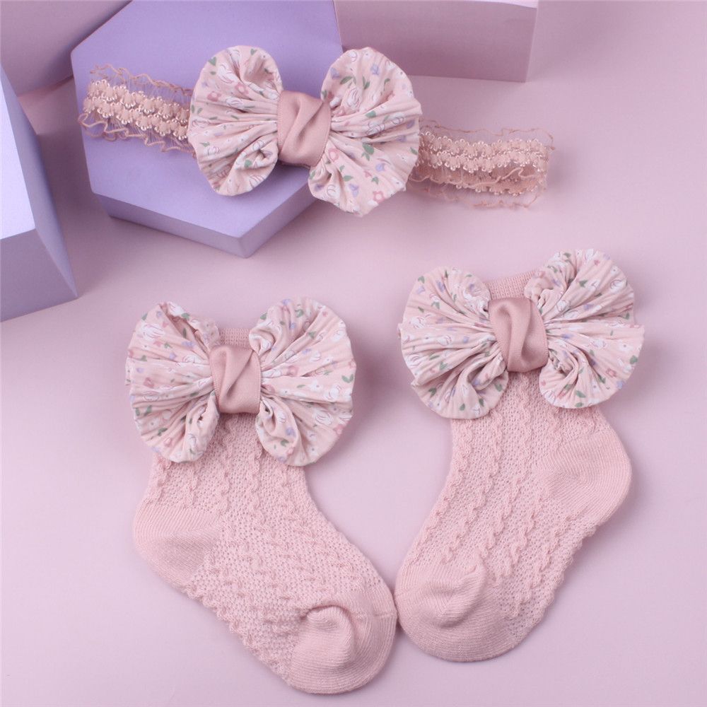 

2Pcs Baby / Toddler Bow Headband & Socks Set