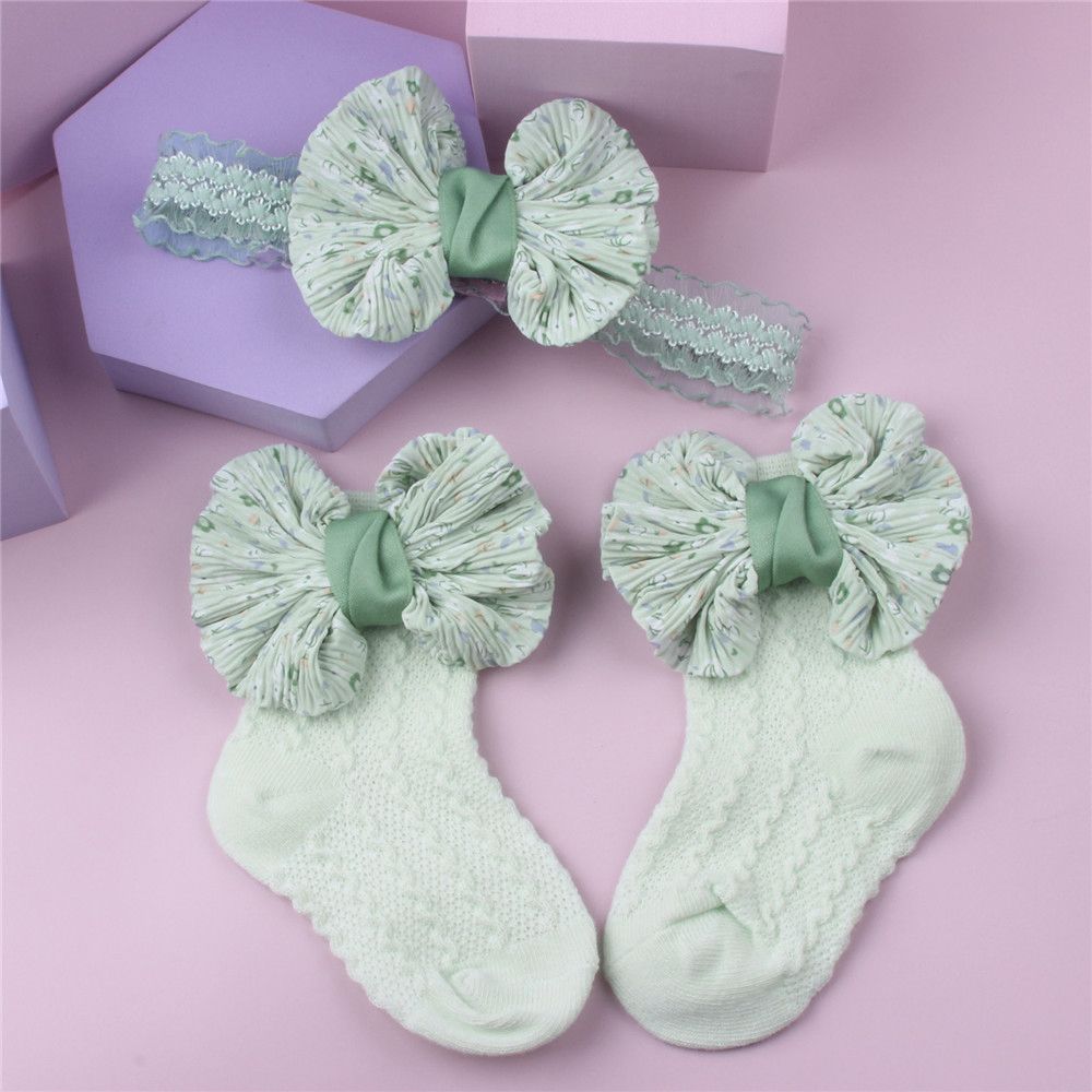 

2Pcs Baby / Toddler Bow Headband & Socks Set