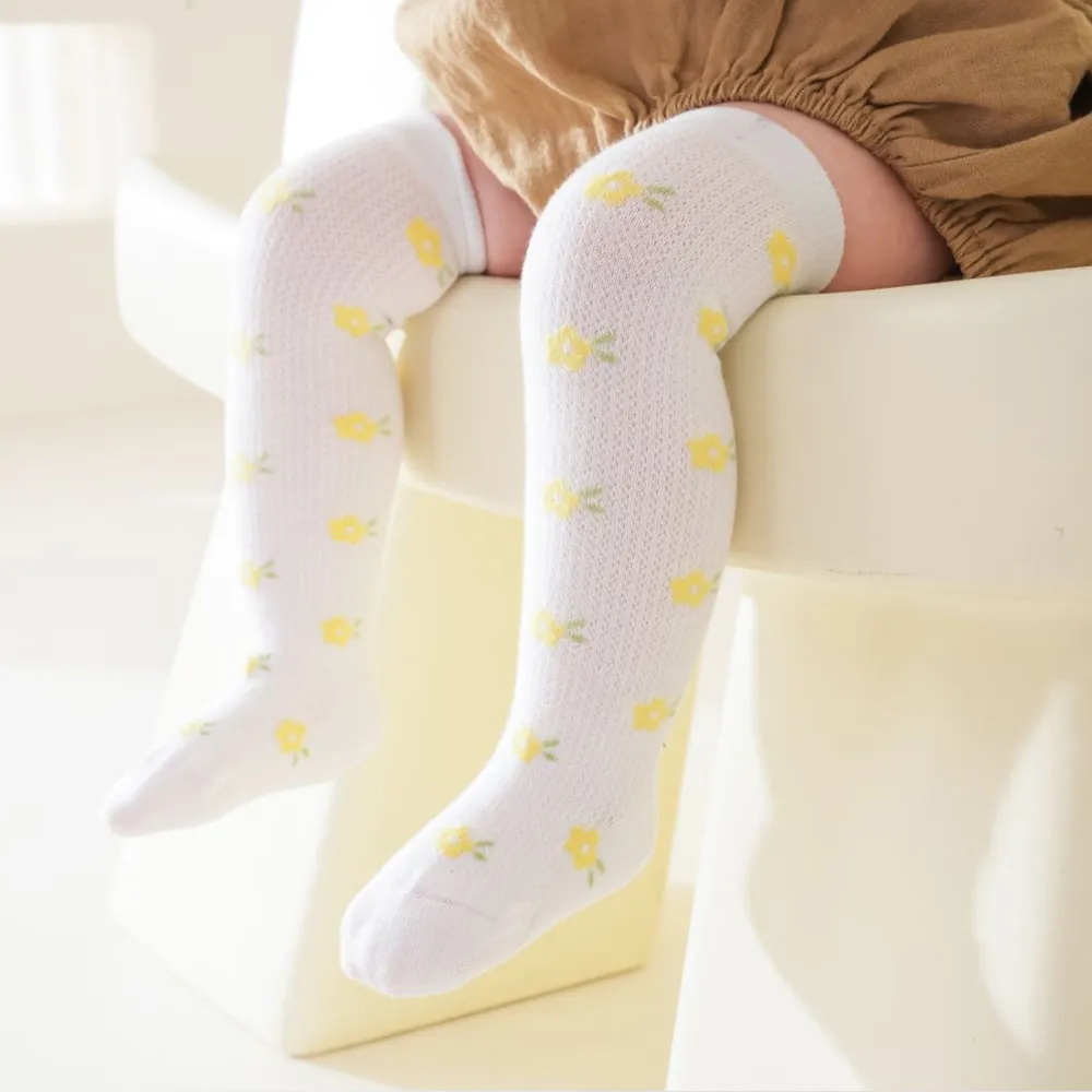 2 Pairs Baby / Toddler Floral and Polka Dots Long Stockings Set Multi-color image 4
