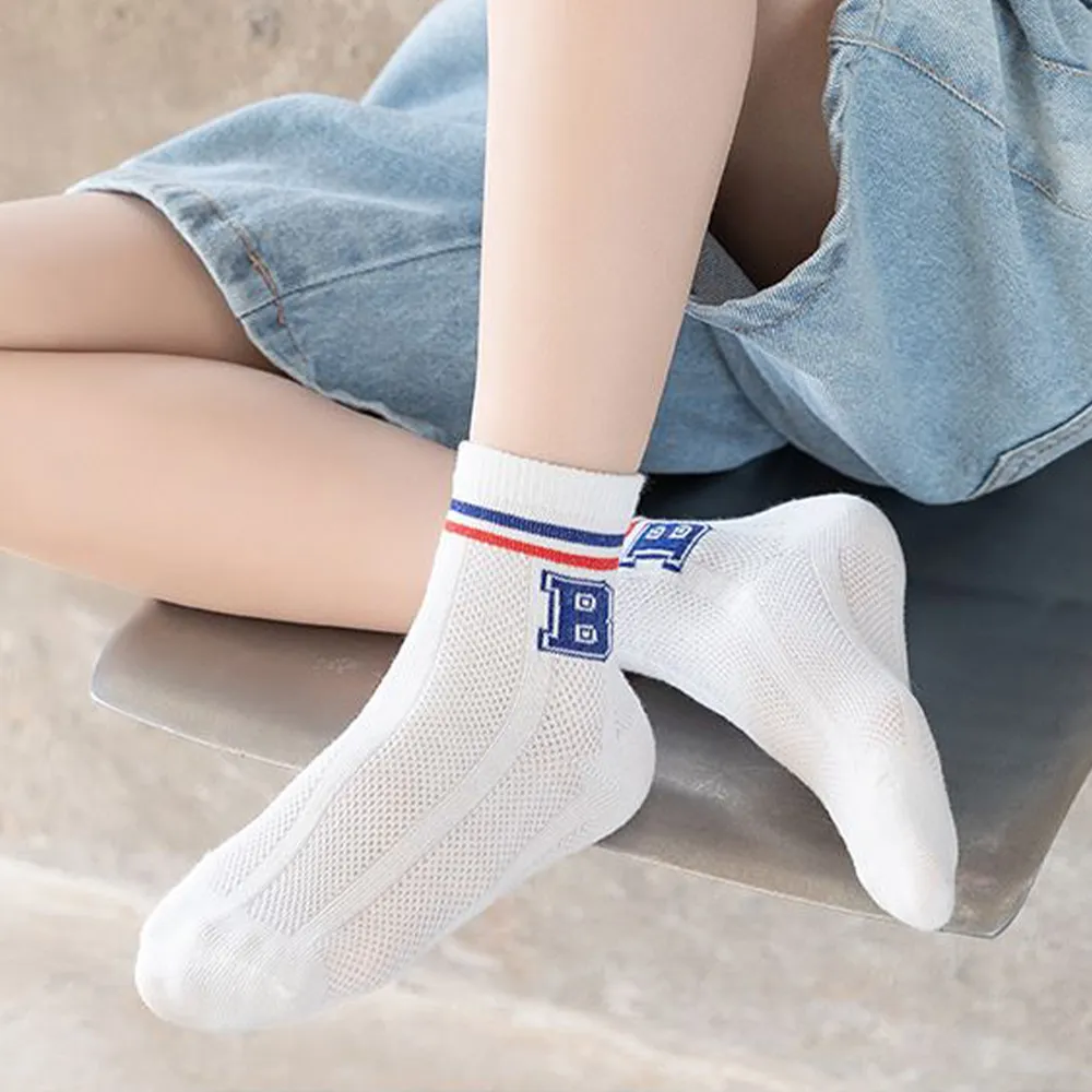5 Pairs Toddler / Kid Number Letter Graphic Striped Colorblock Socks big image 3