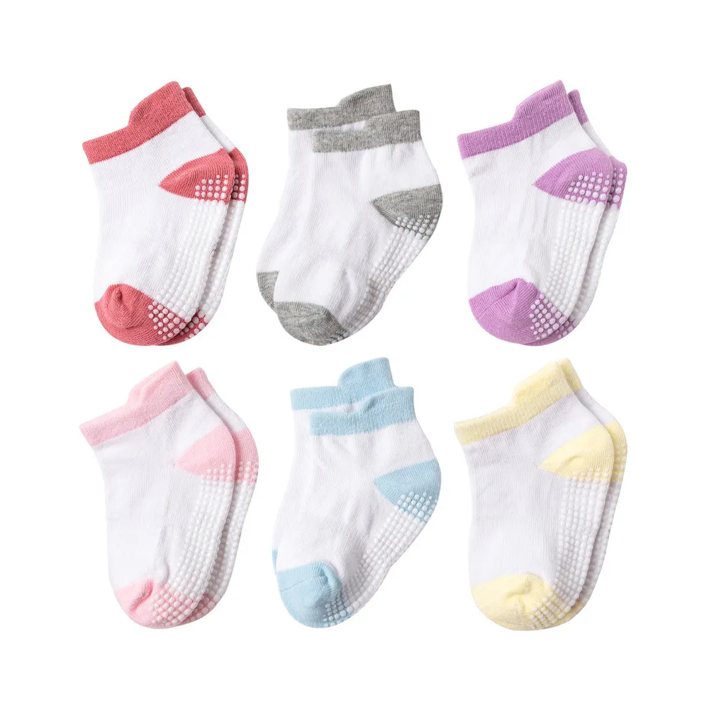 6 Pairs Baby/Toddler Adhesive Anti-slip Socks  big image 1
