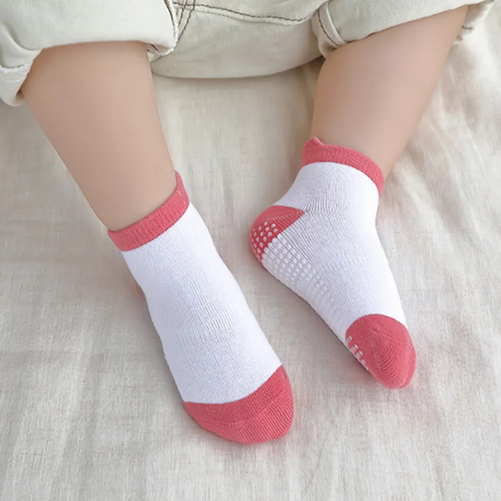 6 Pairs Baby/Toddler Adhesive Anti-slip Socks big image 2