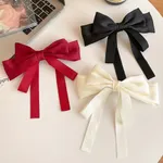 Kid Solid Big Bowknot Hairpin  Red