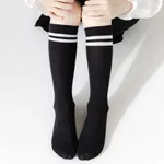 Toddler/Kid Stripe Mid-calf Socks  Black