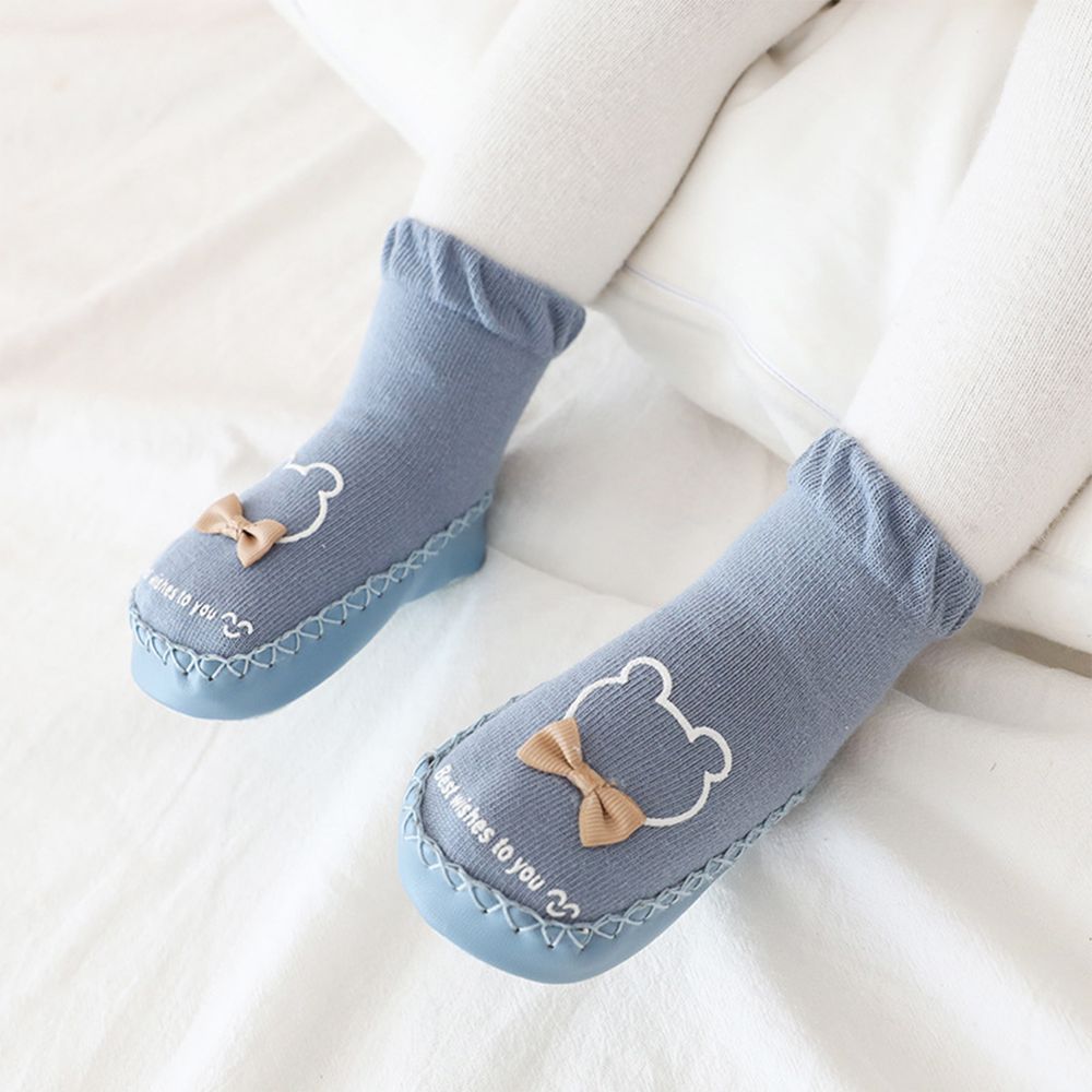 Baby Bow Tie Letters Bear Embroidery Middle Socks