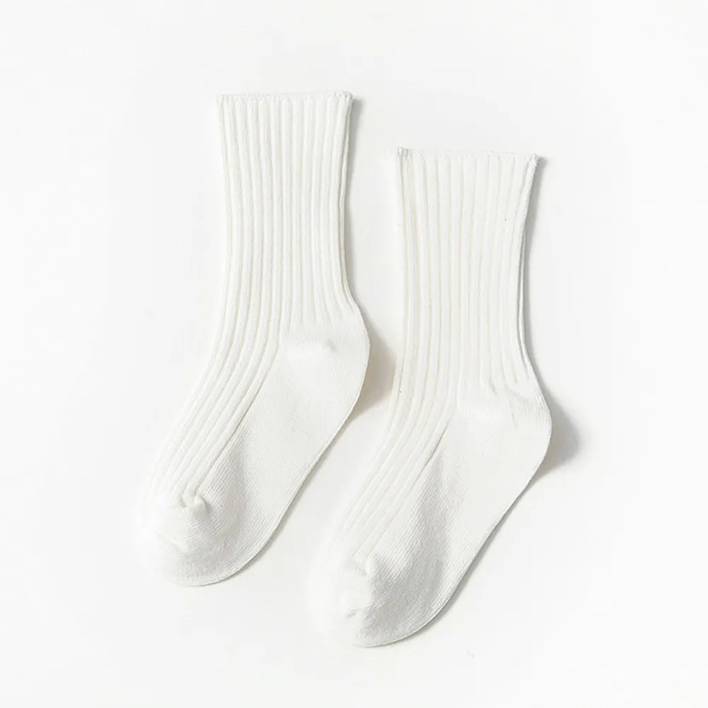 Toddler/kids Breathable And Comfortable, Casual And Versatile, Solid Color Striped Mid-calf Socks
