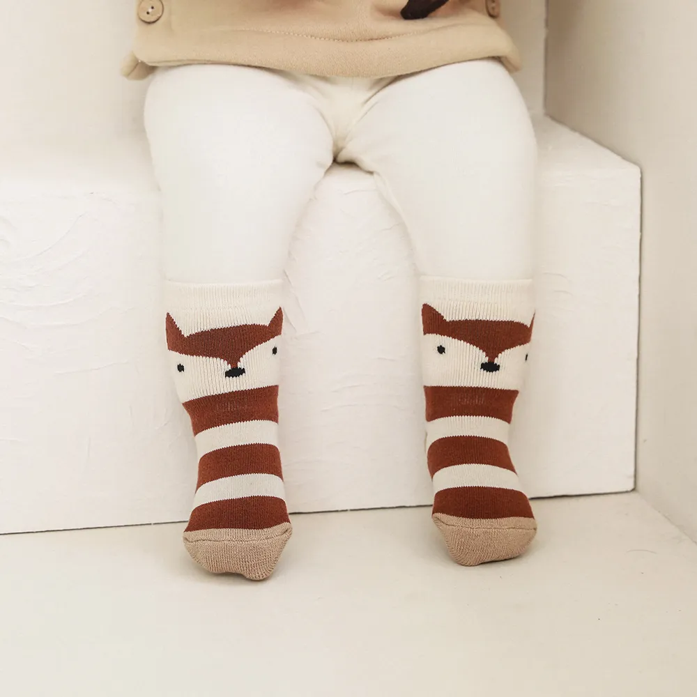 Baby/toddler childlike Cartoon animal pattern,  non-slip&cool  socks Khaki