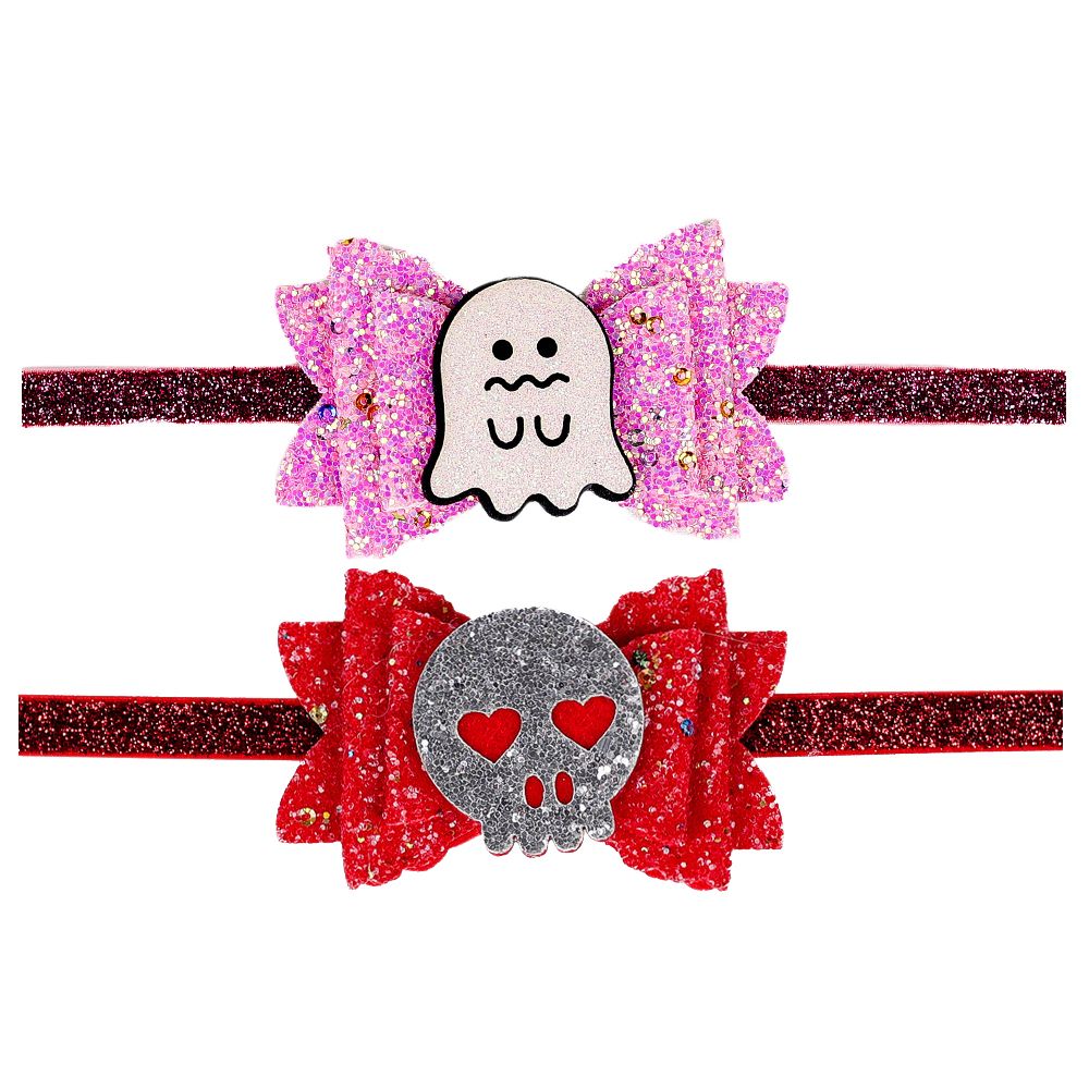 

2-pack Toddler's Halloween children's bright powder bow hair band