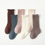 Baby/toddler Casual all-match solid color stockings with wooden ears White image 4