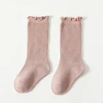 Baby/toddler Casual all-match solid color stockings with wooden ears Pink