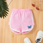 Toddler Girl Butterfly Print Shorts Pink
