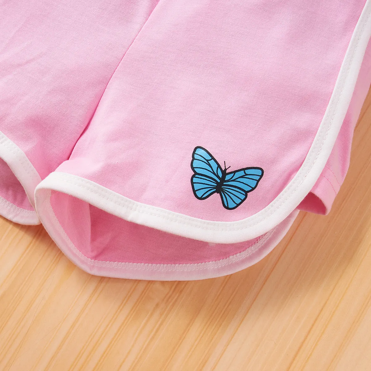 Toddler Girl Butterfly Print Shorts Pink big image 1