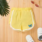 Toddler Girl Butterfly Print Shorts Yellow
