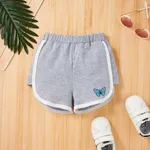 Toddler Girl Butterfly Print Shorts Grey
