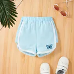 Niño pequeño Chica Informal Mariposa Pantalones cortos Azul Claro