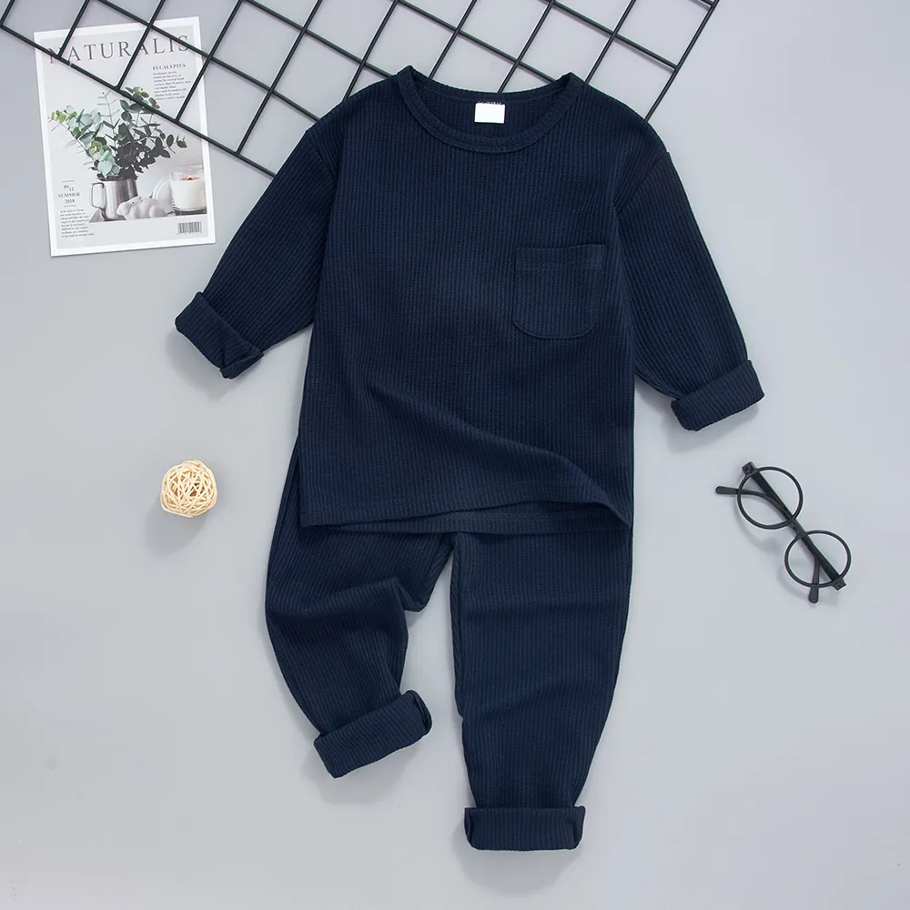 2 Stück Kleinkinder Unisex Basics T-Shirt-Sets dunkelblau big image 1