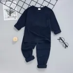 2 unidades Niño pequeño Unisex Básico conjuntos de camiseta Azul oscuro