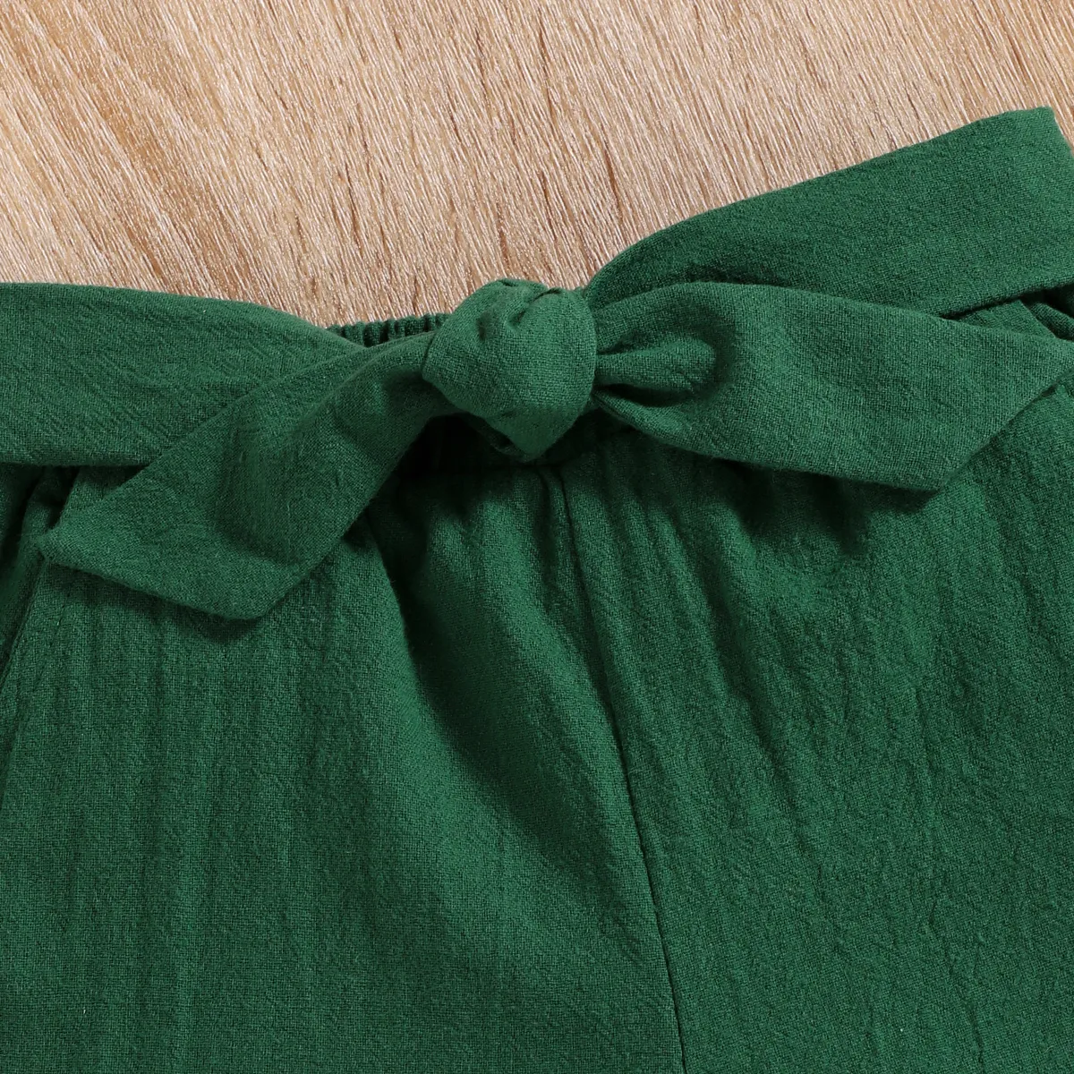2 pièces Enfant en bas âge Fille Bord à volants Doux ensembles de chemises Vert big image 1