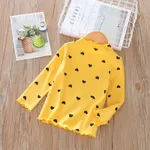 Kleinkinder Mädchen Quadratischer Kragen Lässig Langärmelig T-Shirts gelb