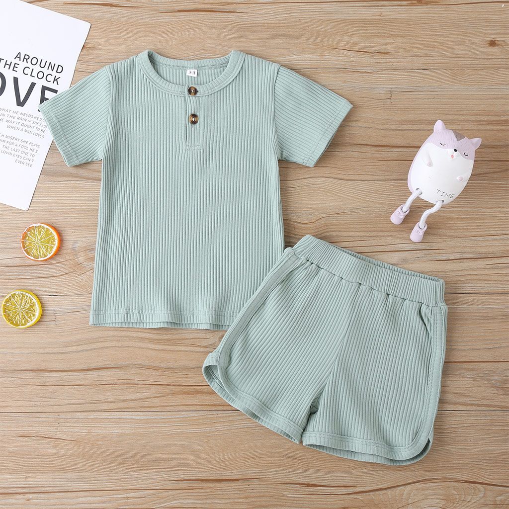 Baby / Toddler Casual Basic Solid Tee And Shorts Set