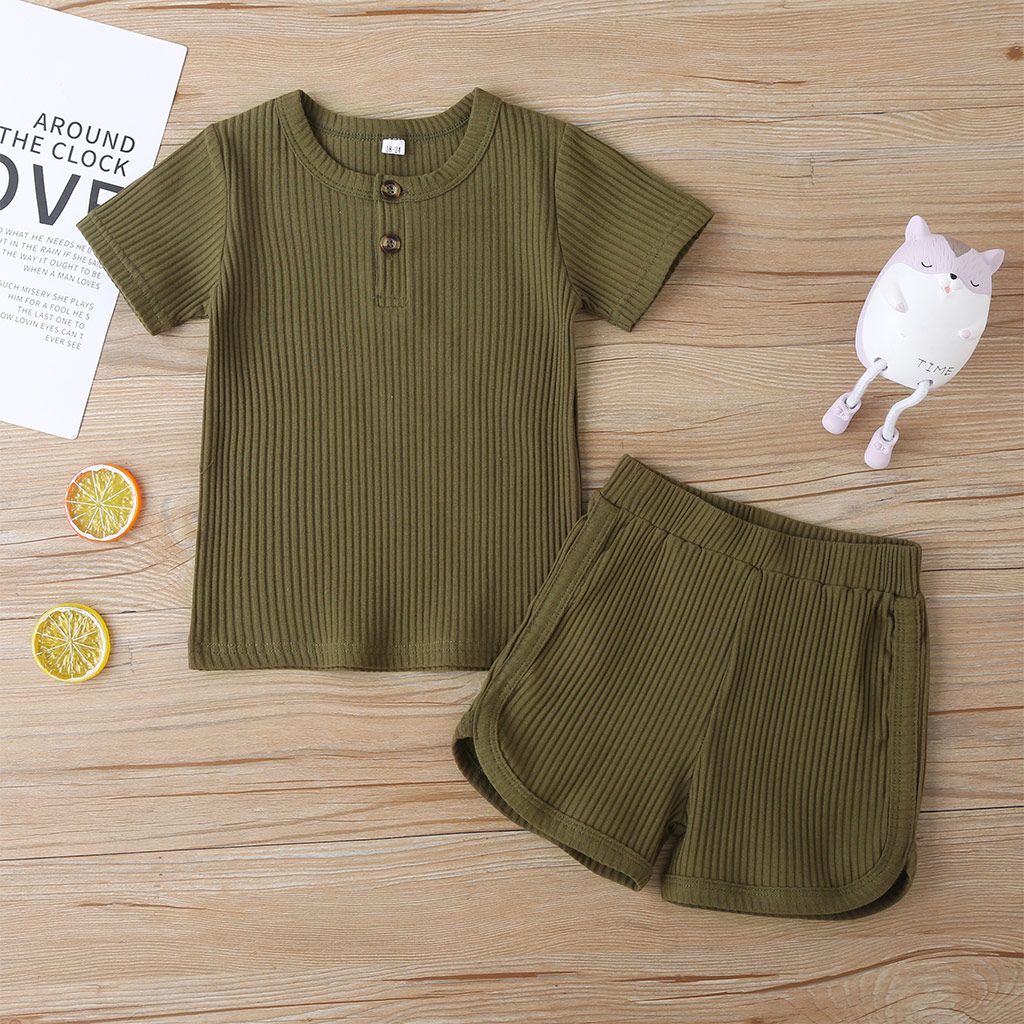 Baby / Toddler Casual Basic Solid Tee and Shorts Set