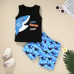 Baby / Toddler Cartoon Shark Print Tank and Shorts Set Blue