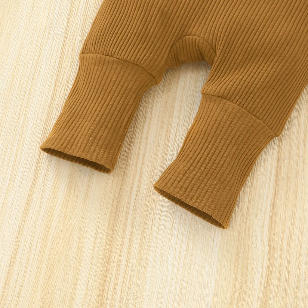 Bebé Unissexo Costuras de tecido Básico Macacão Gengibre big image 1