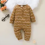 100% Cotton Graphic/Floral Print Baby Long-sleeve Jumpsuit Ginger