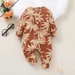 100% Cotton Graphic/Floral Print Baby Long-sleeve Jumpsuit bronzing