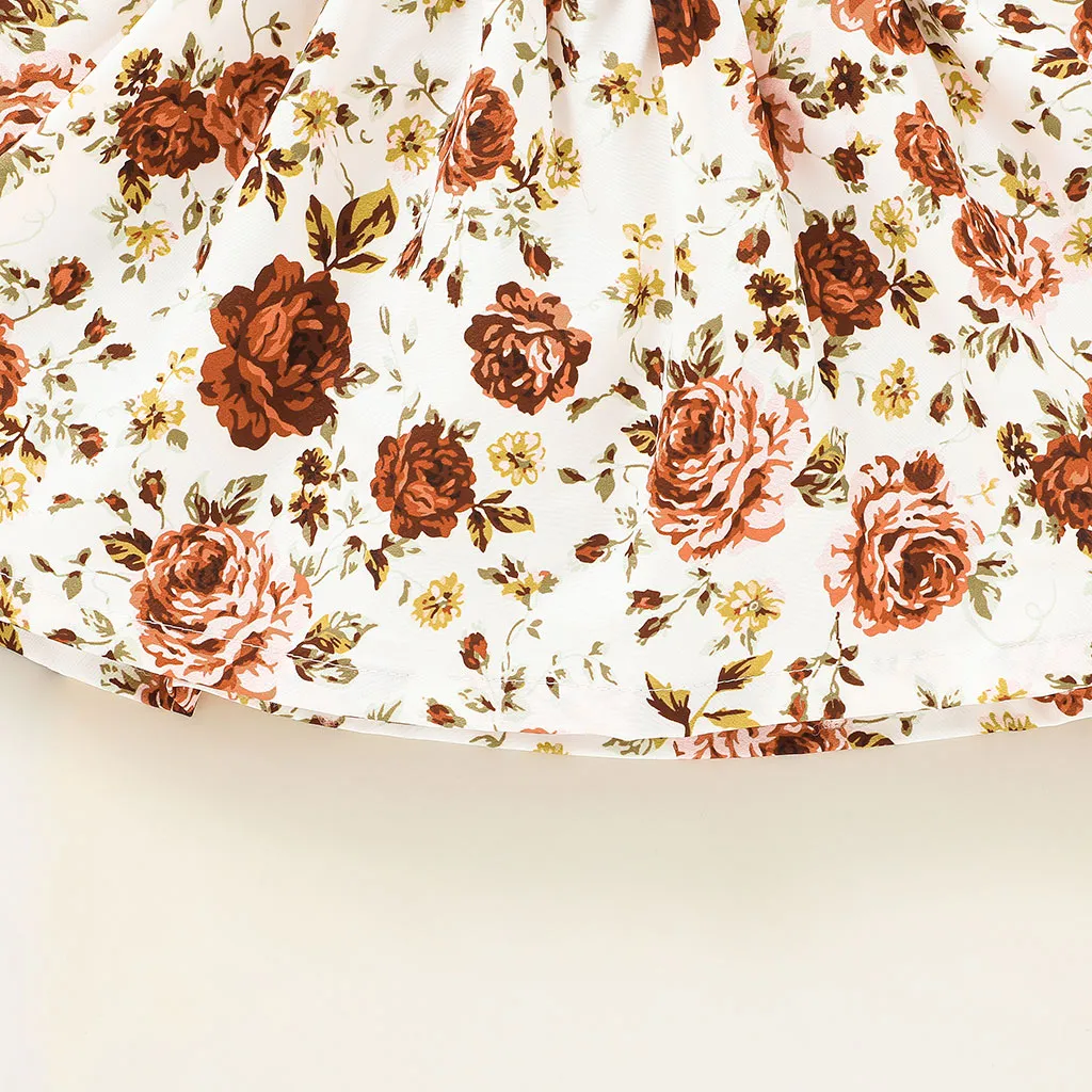 2 pièces Bébé Couture de tissus Rose Doux Manches longues Robe Gingembre big image 1
