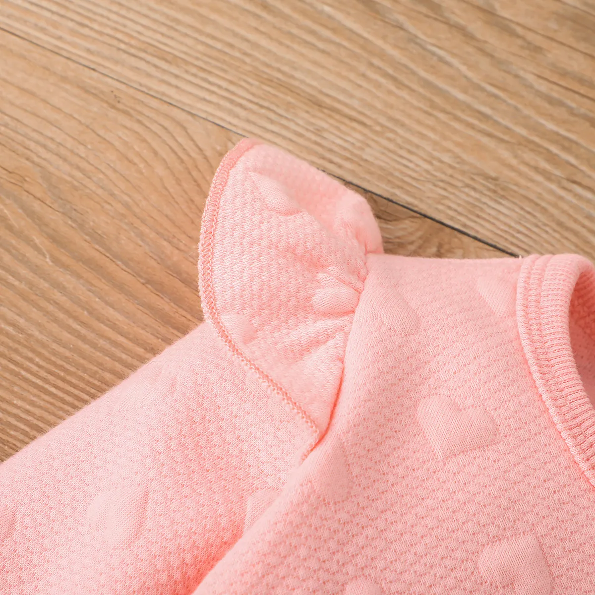 2 Stück Baby Mädchen Flatterärmel Lässig Langärmelig Baby-Sets rosa big image 1
