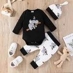 3pcs Baby Boy/Girl 95% Cotton Long-sleeve Koala Print Romper and Pants with Hat Set  image 6