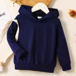 Toddler Girl Casual Solid Color Hoodie Sweatshirt Blue