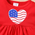 Independence Day 2pcs Baby Girl Ruffled Flutter-sleeve Graphic Top and Star & Stripe Print Flared Pants Set  image 3