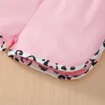 3pcs Baby Girl Leopard Pattern Ruffled Top & Shorts & Headband Set   image 3