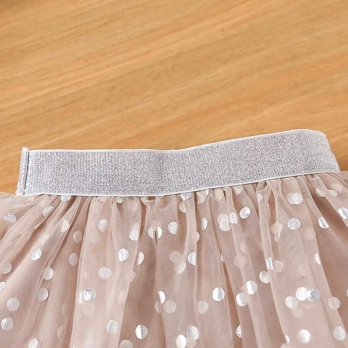 2pcs Toddler Girl Bear Pattern Mesh Flutter Sleeve Suit-Dress  image 6