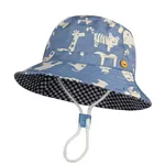 adorável chapéu à prova de sol com estampa animal Azul Claro