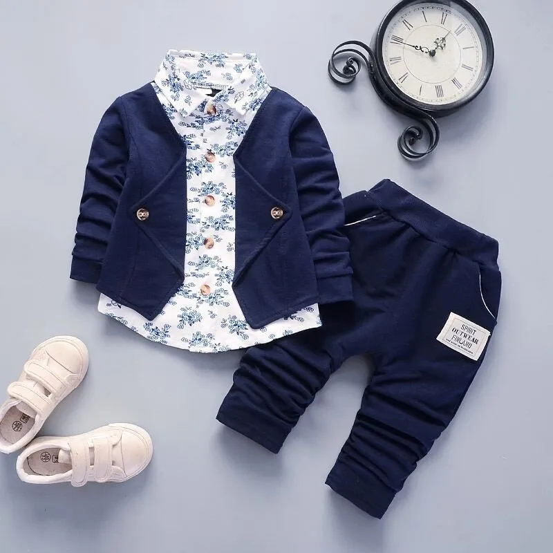 2pcs Baby Boy Avant-garde Floral Baby's Sets