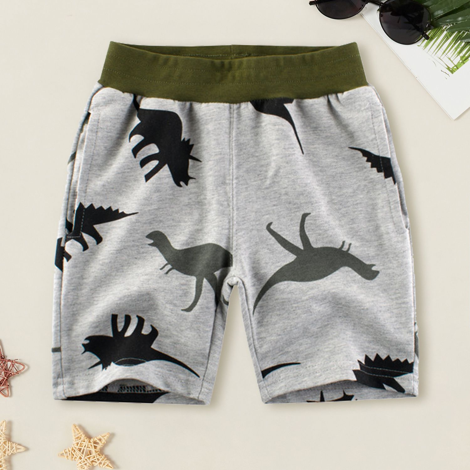 

1 pcs Kid Boy 100% Cotton Animal & Dinosaur Print Casual Shorts
