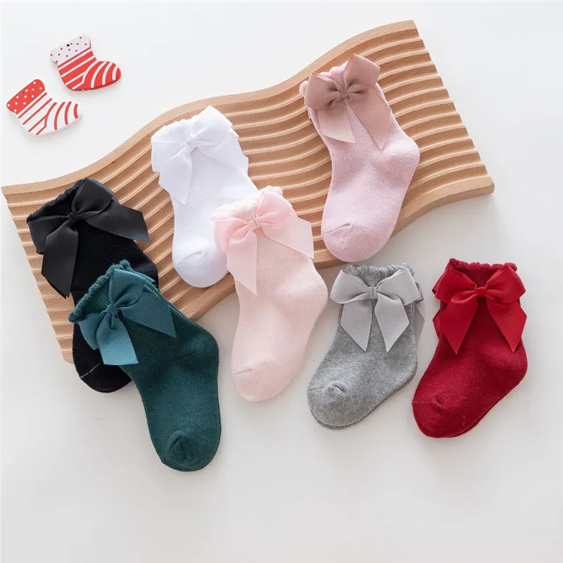 طفل / طفل صغير / طفل bowknot ديكور بلون الجوارب اللون الرمادي image 2