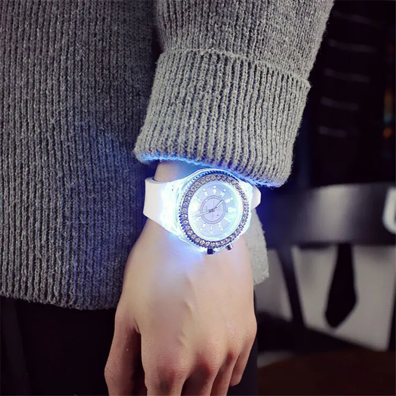 Toddler / Kid Silicone Watch LED Electrical Watches with Luminous (With Box) White big image 1
