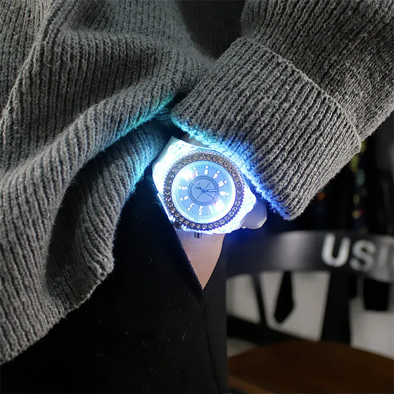 Relógio de silicone infantil/criança led relógios elétricos com luminoso (com caixa)  image 5