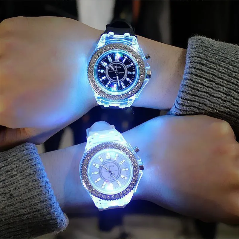 蹣跚學步/兒童矽膠手錶帶夜光LED電子手錶（帶盒）
