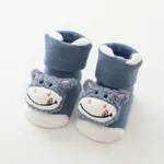 Calcetines cálidos de invierno con animales de dibujos animados en 3D para bebés y niños pequeños Azul