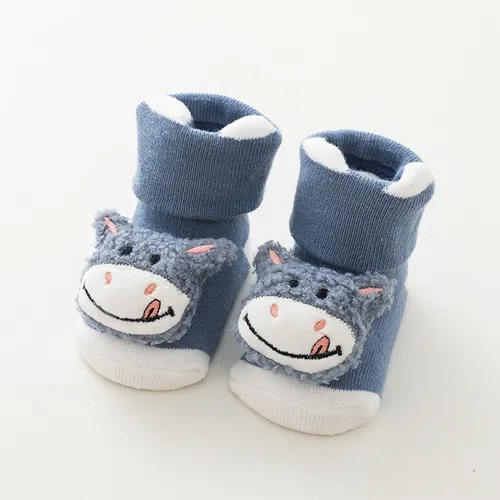 嬰兒/蹣跚學步的 3d 卡通動物冬季保暖地板襪