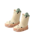 Meias de chão com estampa de animais de desenhos animados para bebês/crianças (o padrão de impressão da sola das meias é aleatório) Cor Bege